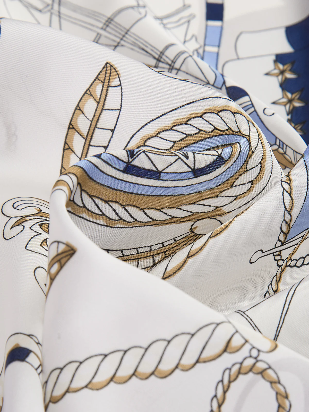 Nautical Sailboat Anchor Print Square Scarf - Image 3