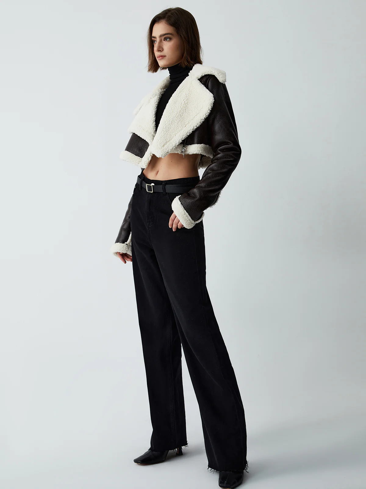Notable Mentions Sherpa Lined Shearling Leather Flight Jacket - Image 2