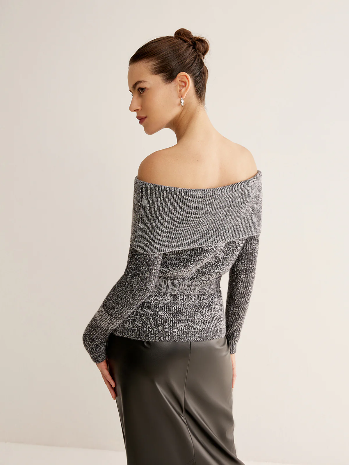 Off-Shoulder Belted Sweater - Image 8