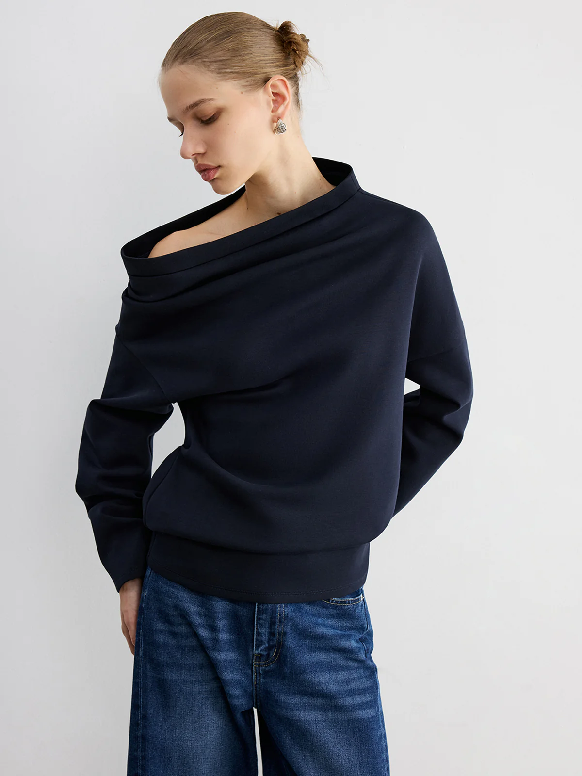Off-Shoulder Cotton-Blend Sweatshirt - Image 2