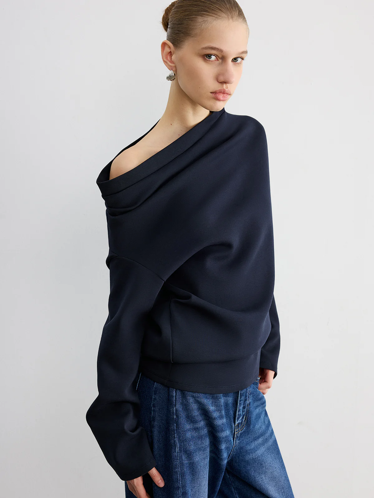 Off-Shoulder Cotton-Blend Sweatshirt - Image 4
