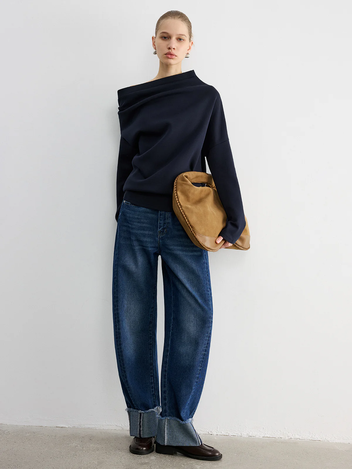 Off-Shoulder Cotton-Blend Sweatshirt - Image 5