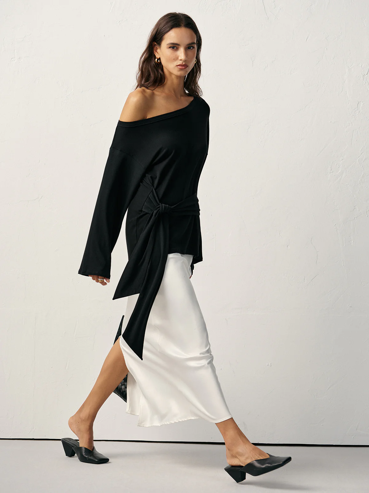 Off-Shoulder Long Sleeve T-Shirt