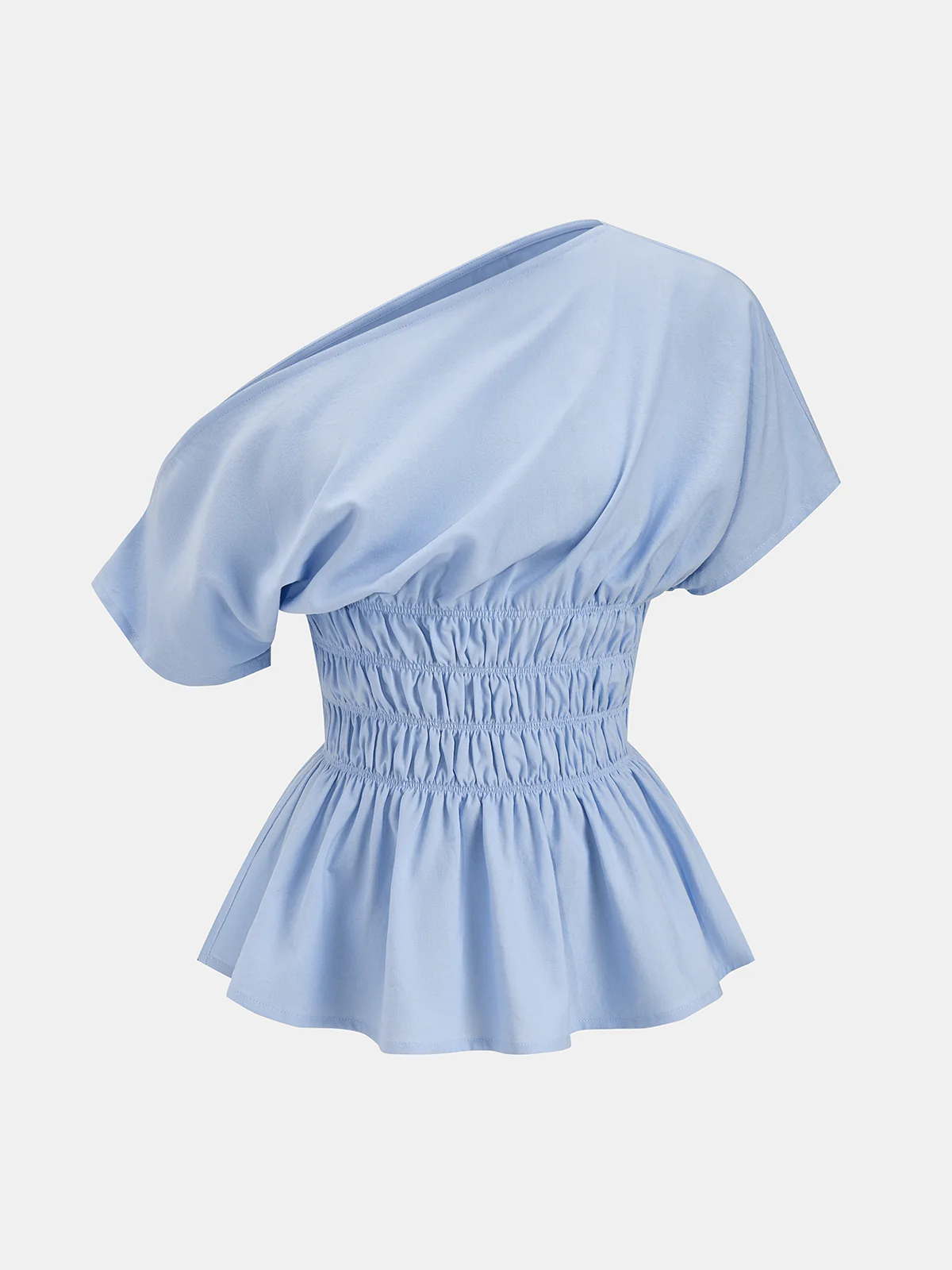 Off Shoulder Smocked Peplum Top & Shorts Set - Image 3