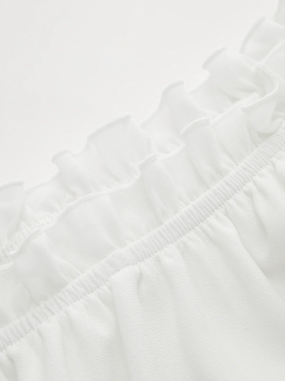 Off Shoulder Smocked Waist Layered Mini Dress - Image 6