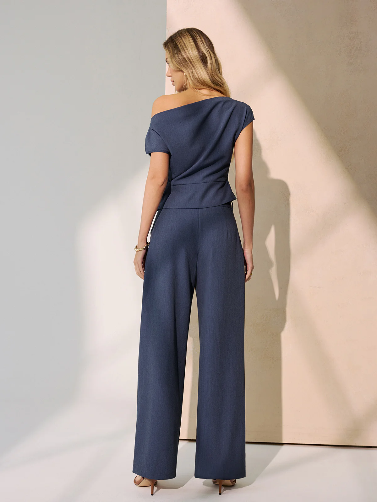 Off-Shoulder Top & Wide-Leg Pants Set - Image 7