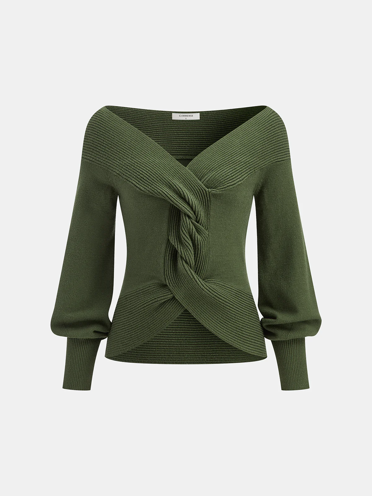 Off-Shoulder Twist Knit Top - Image 2