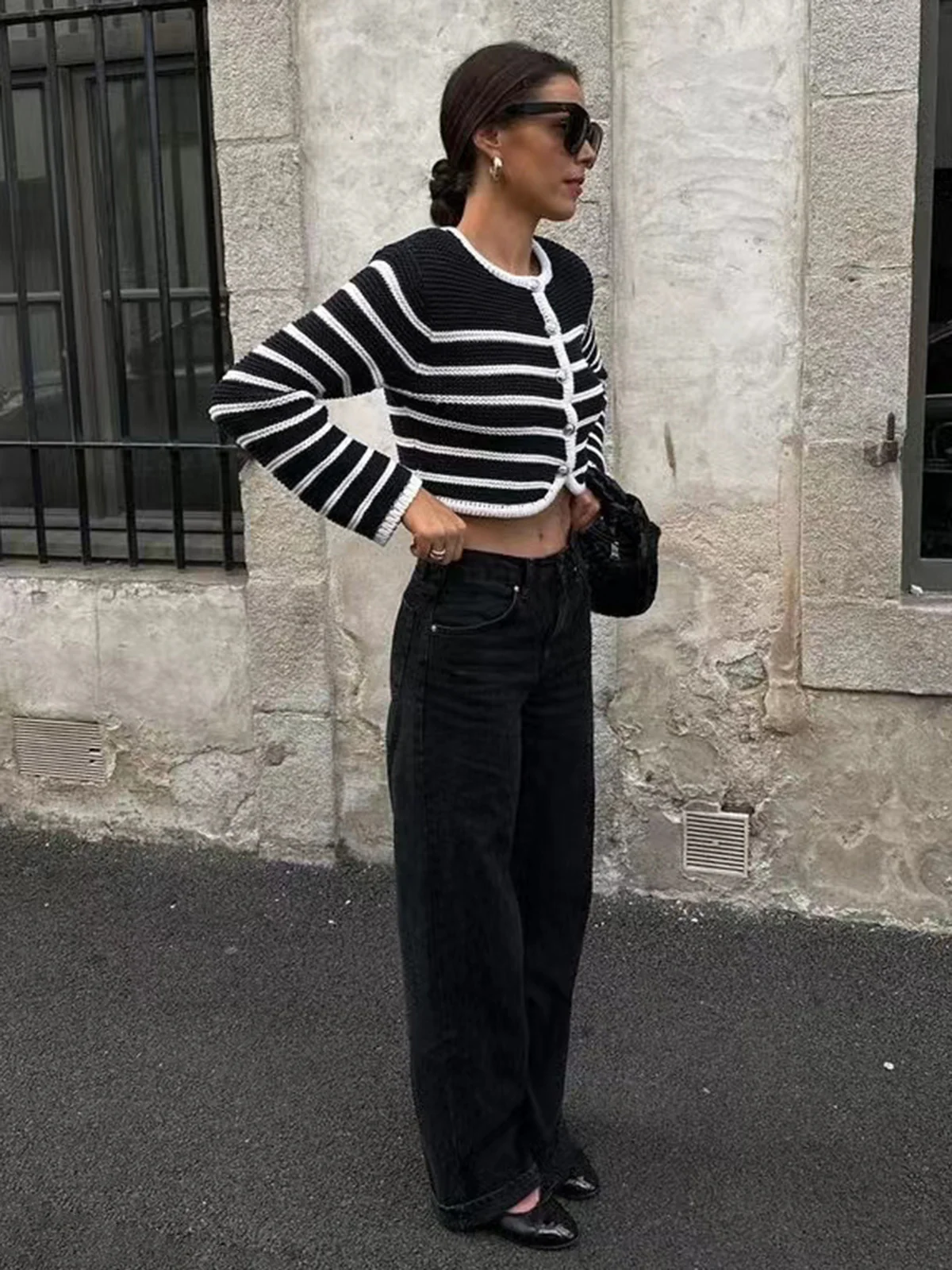 Old Money Aesthetics Stripe Cardigan - Image 5