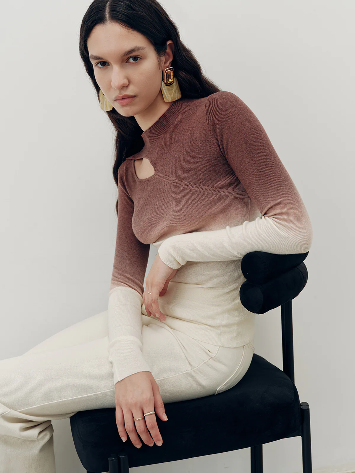 Ombre Cut-Out Knit Top - Image 2