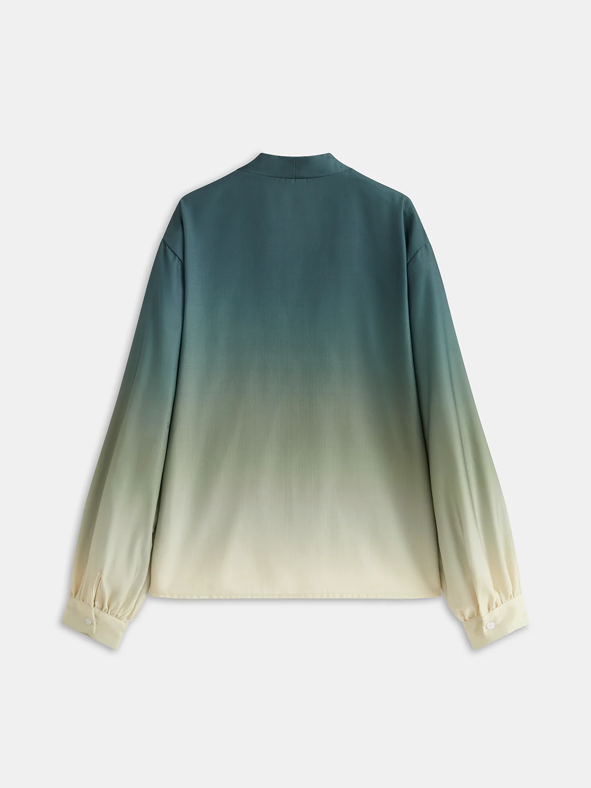 Ombre V-Neck Blouse and Casual Pants Set - Image 3