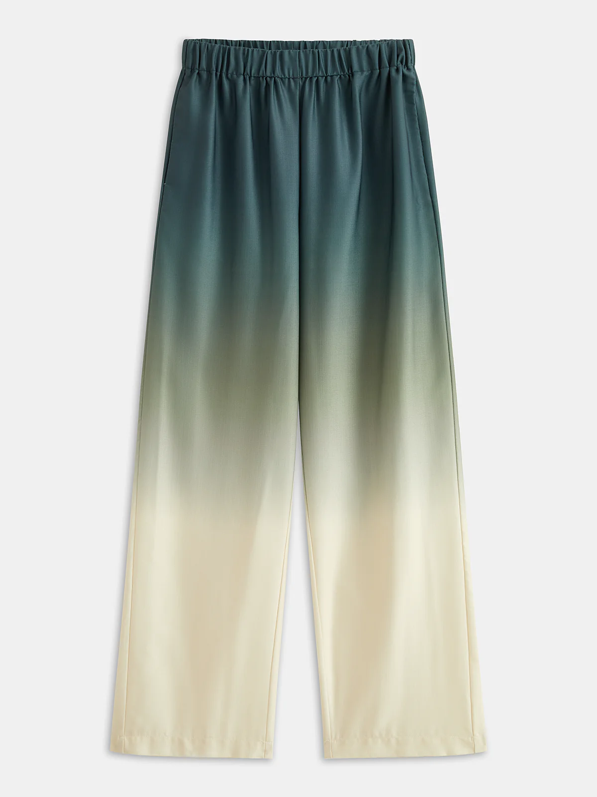 Ombre V-Neck Blouse and Casual Pants Set - Image 4