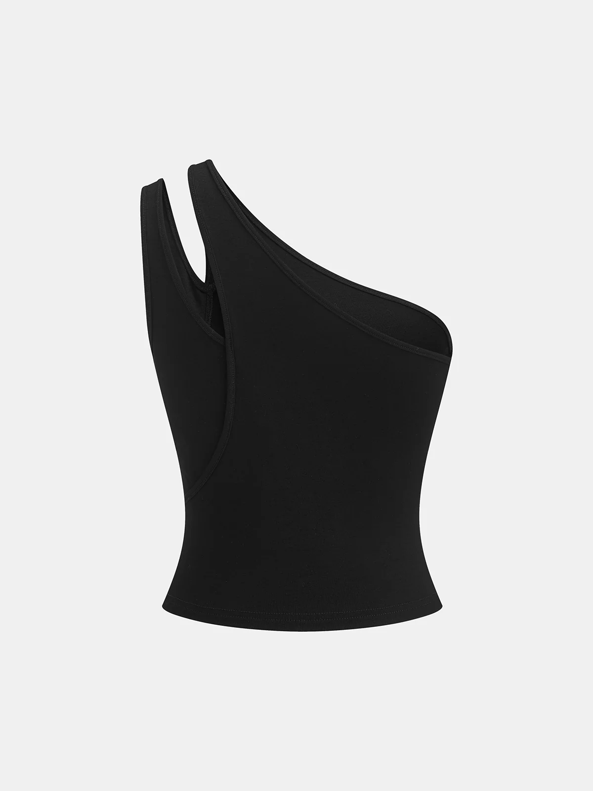 One Shoulder Asymmetric Slim Tank Top - Image 3