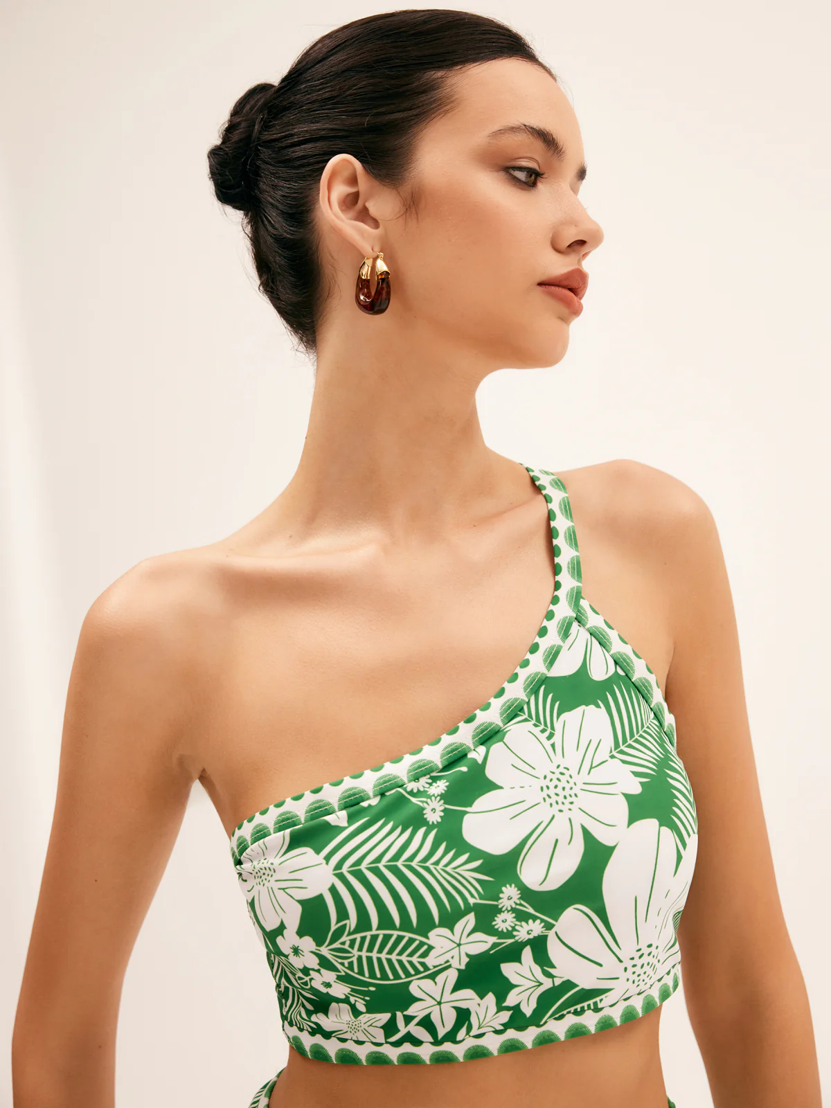 One Shoulder Floral Bikini Set - Image 4