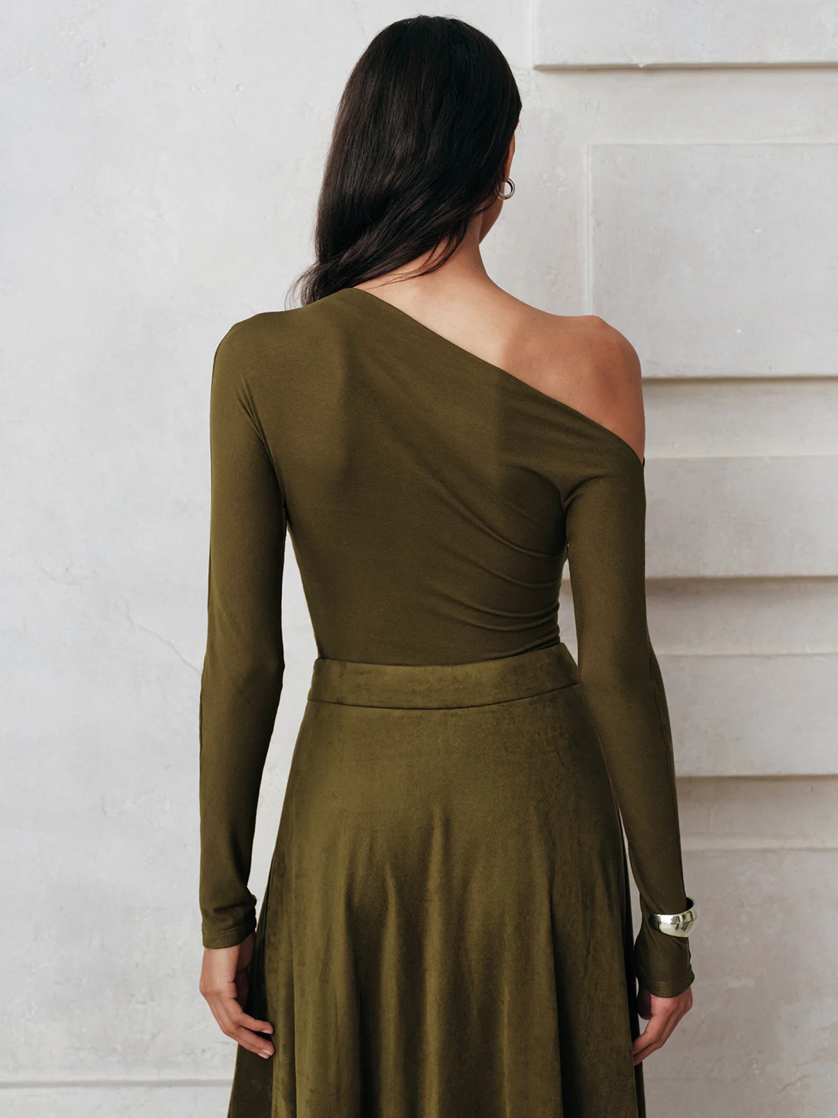 One-Shoulder Long Sleeve Blouse - Image 3