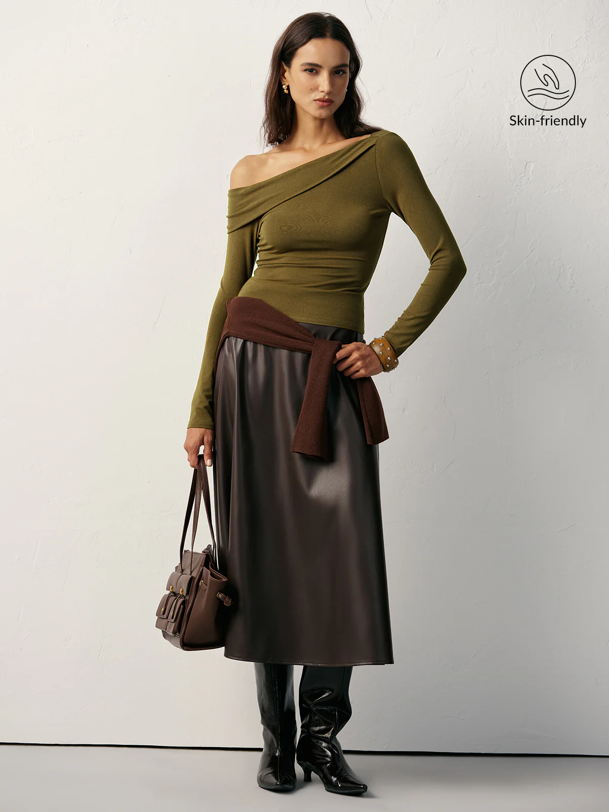One-Shoulder Long Sleeve T-Shirt - Image 2