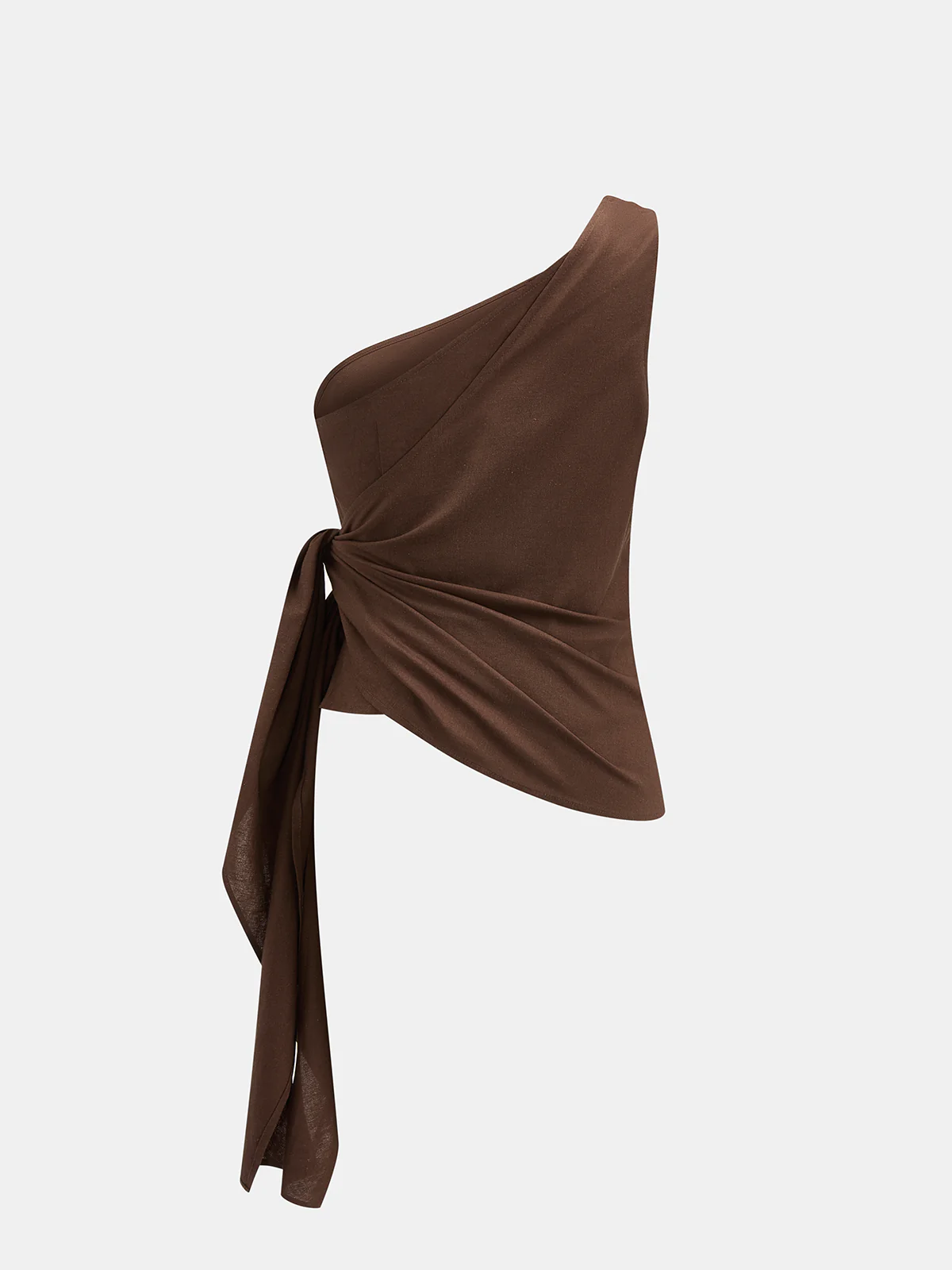 One-Shoulder Metal Detail Tie Top & Pants Set - Image 3