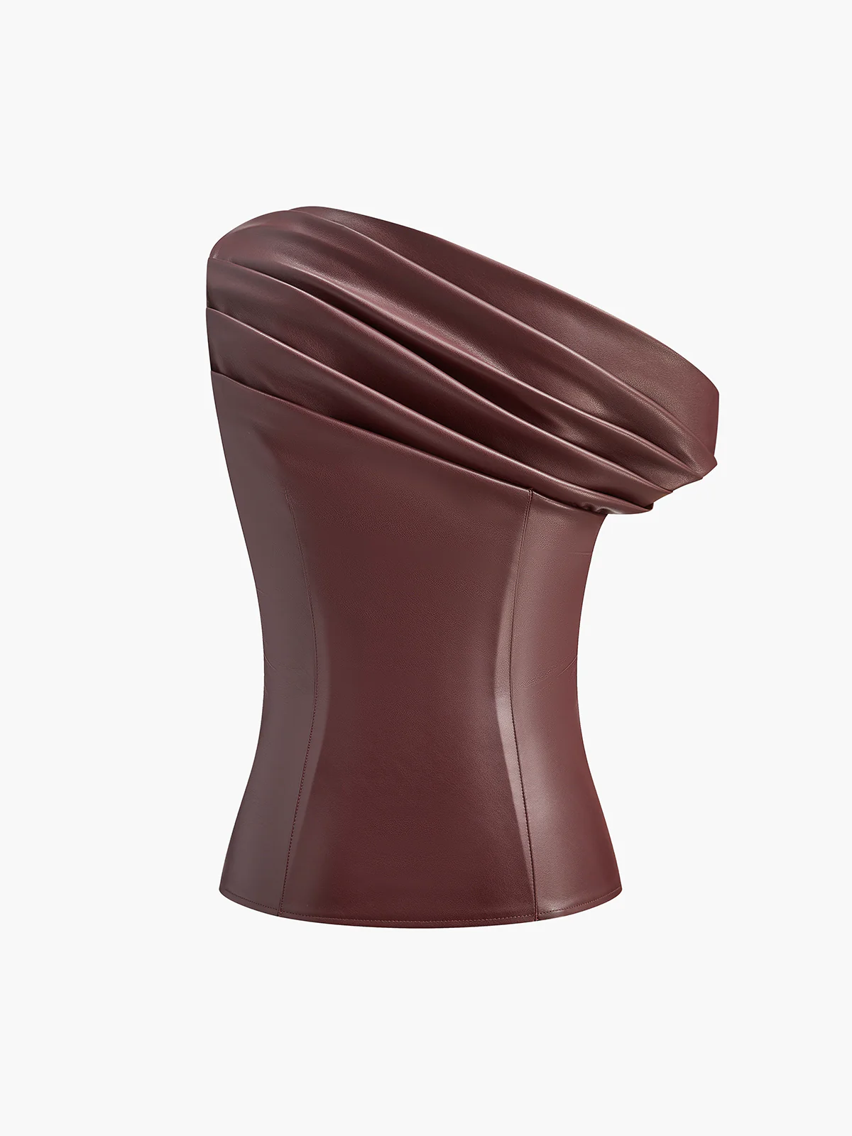 One-Shoulder PU Leather Tank Top - Image 2