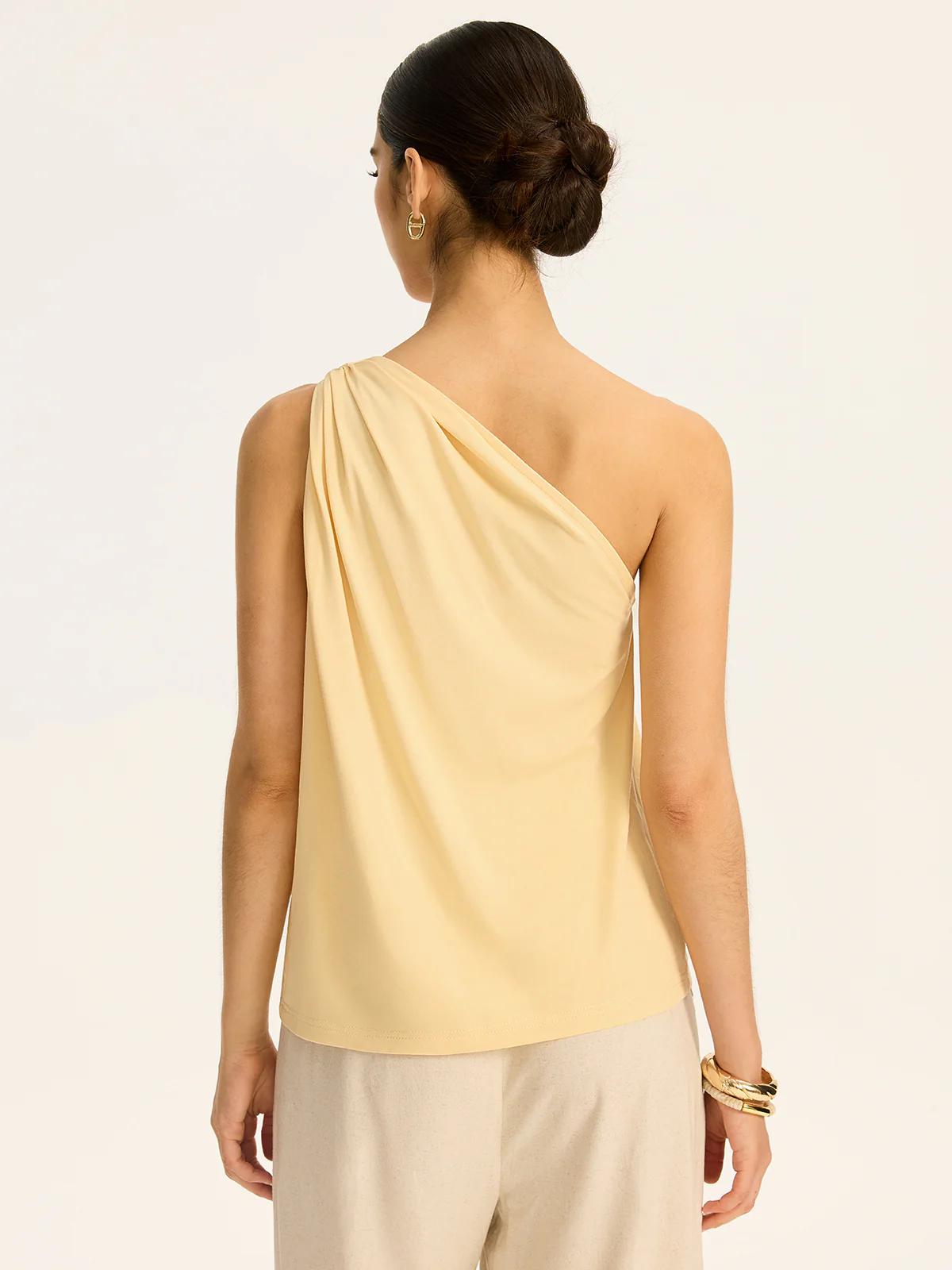 One-Shoulder Ruched Knit Top - Image 6
