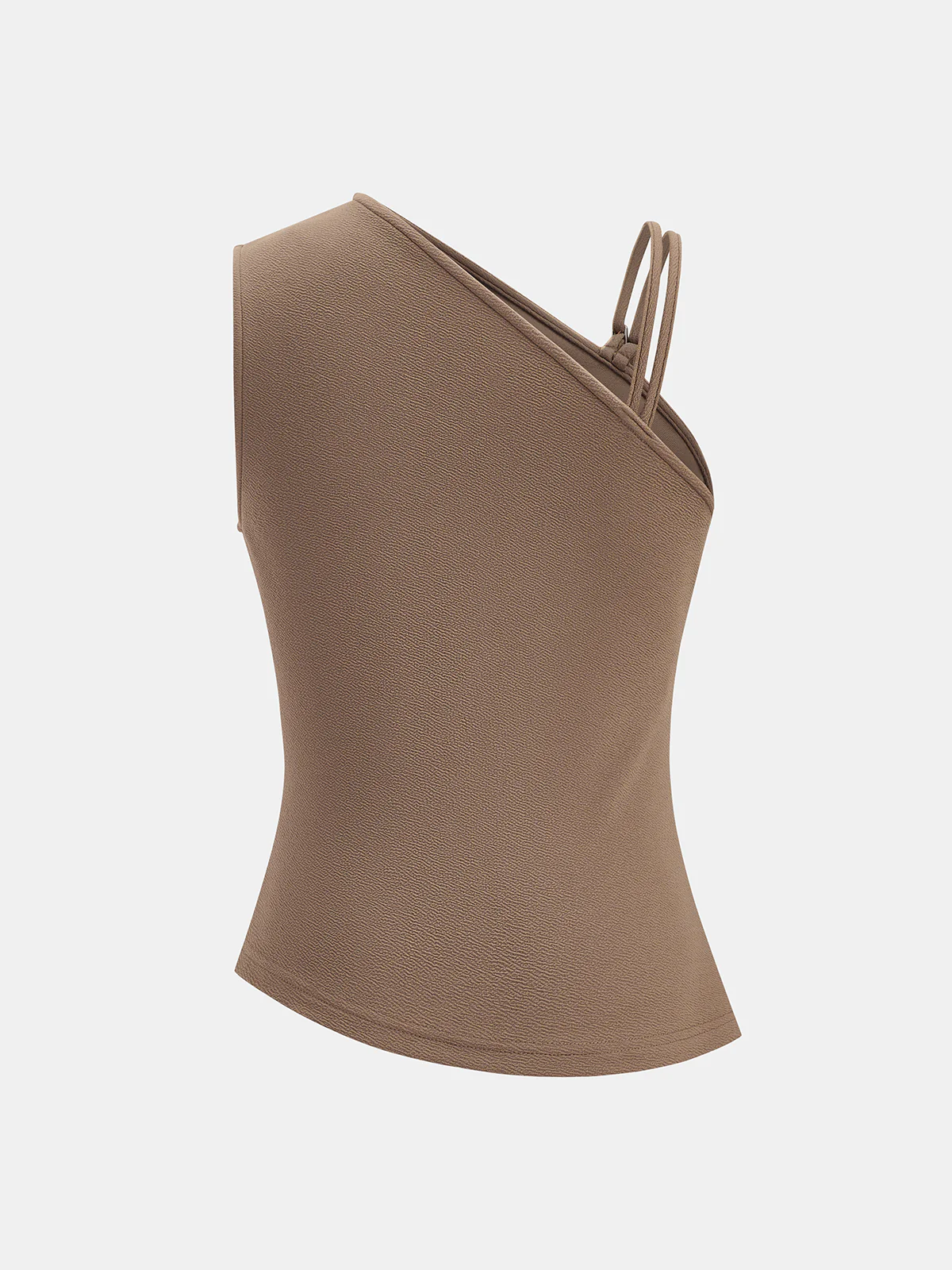 One-Shoulder Ruched Textured Top - Image 2