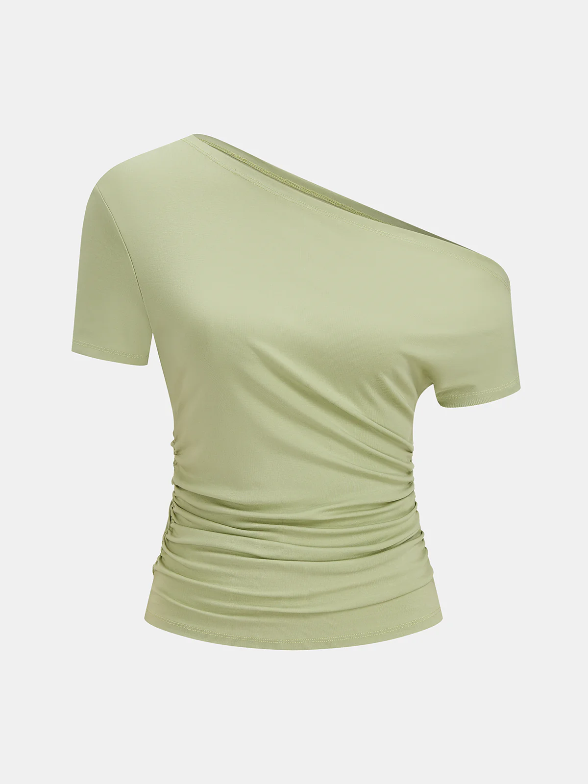 One Shoulder Ruched Top & Midi Skirt Set - Image 3