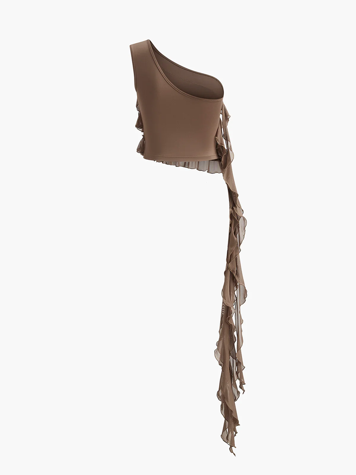 One-Shoulder Ruffled Rosette Detail Top - Image 10