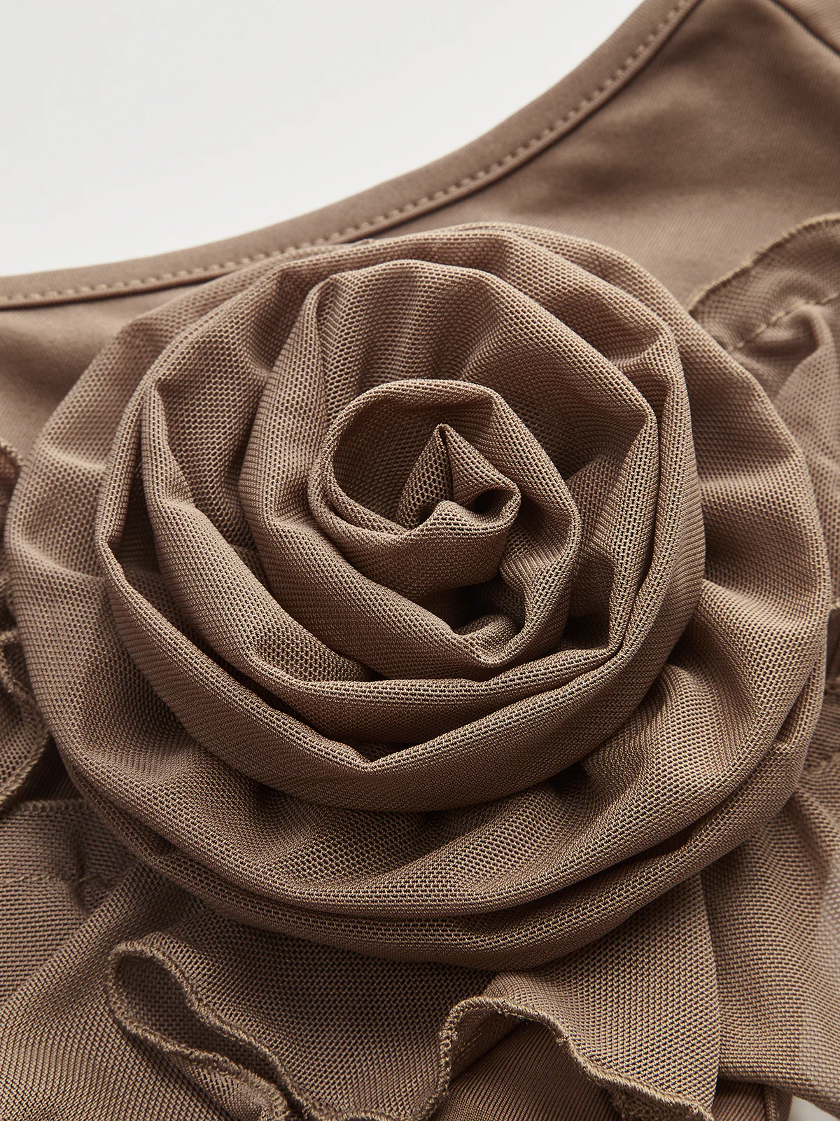 One-Shoulder Ruffled Rosette Detail Top - Image 8