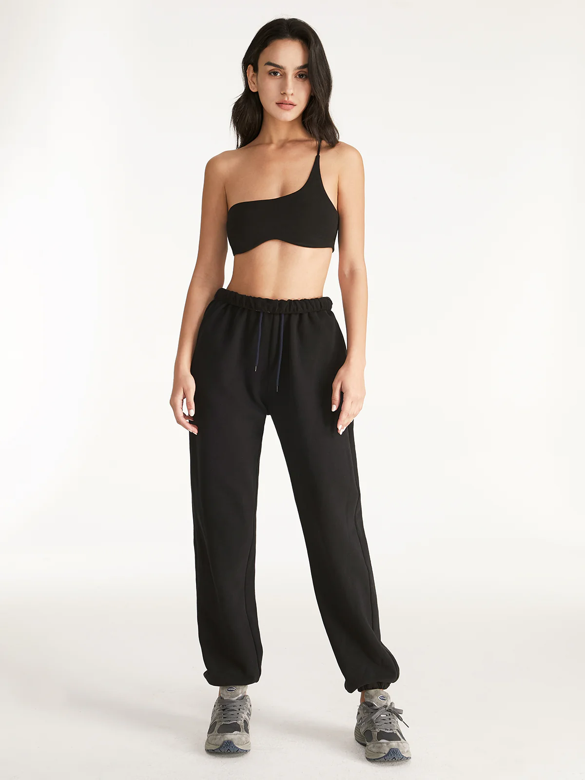 One Shoulder Solid Sports Bra - Image 4