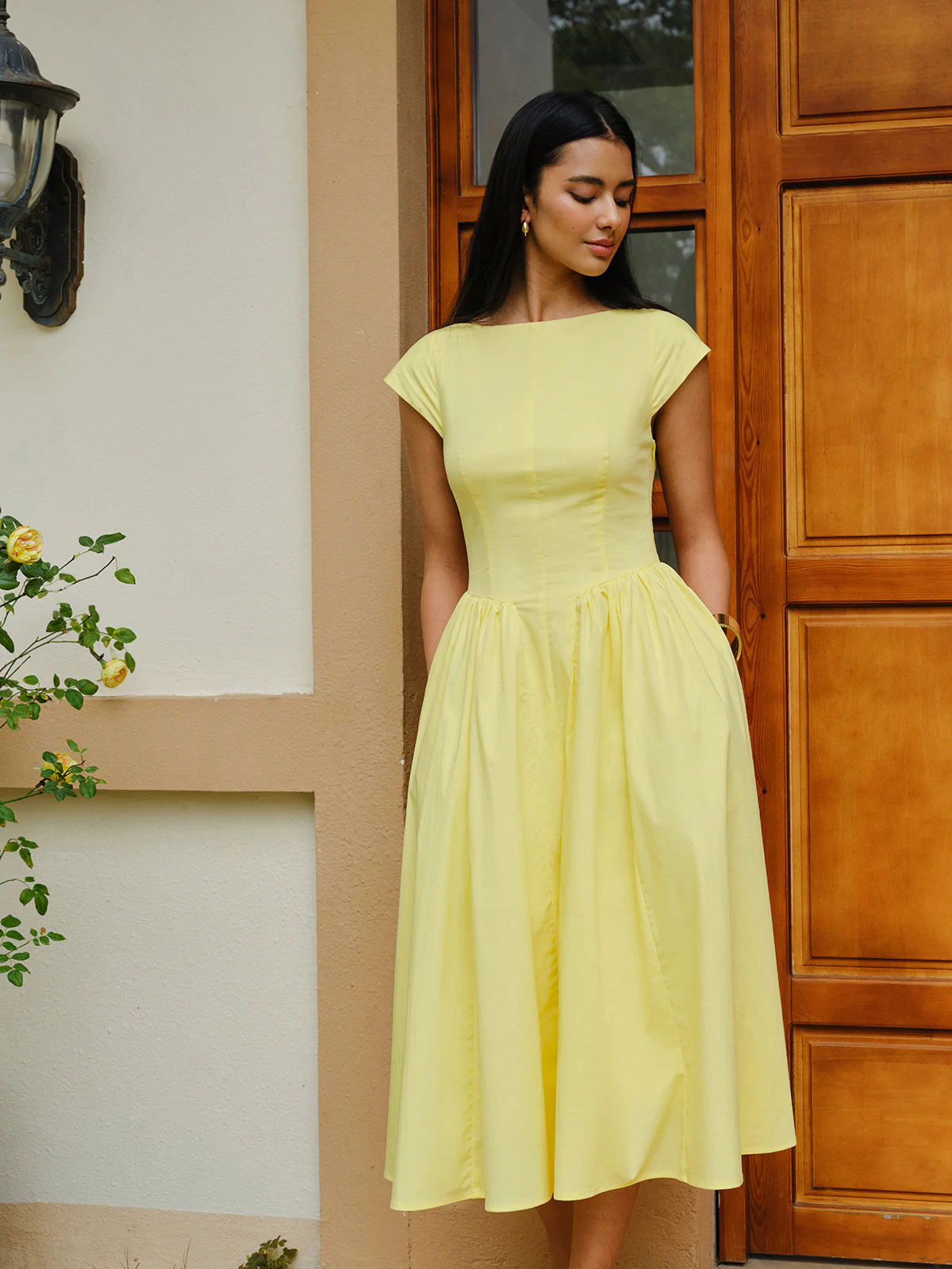 Open-Back Cap Sleeve Dress - Image 2