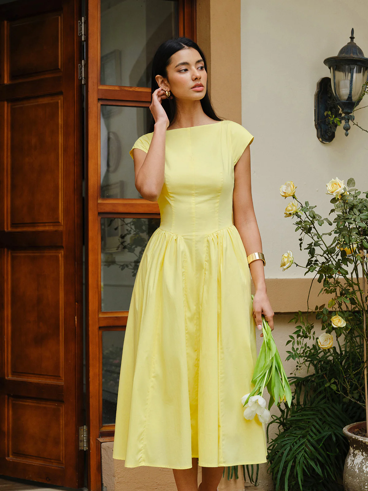 Open-Back Cap Sleeve Dress - Image 6