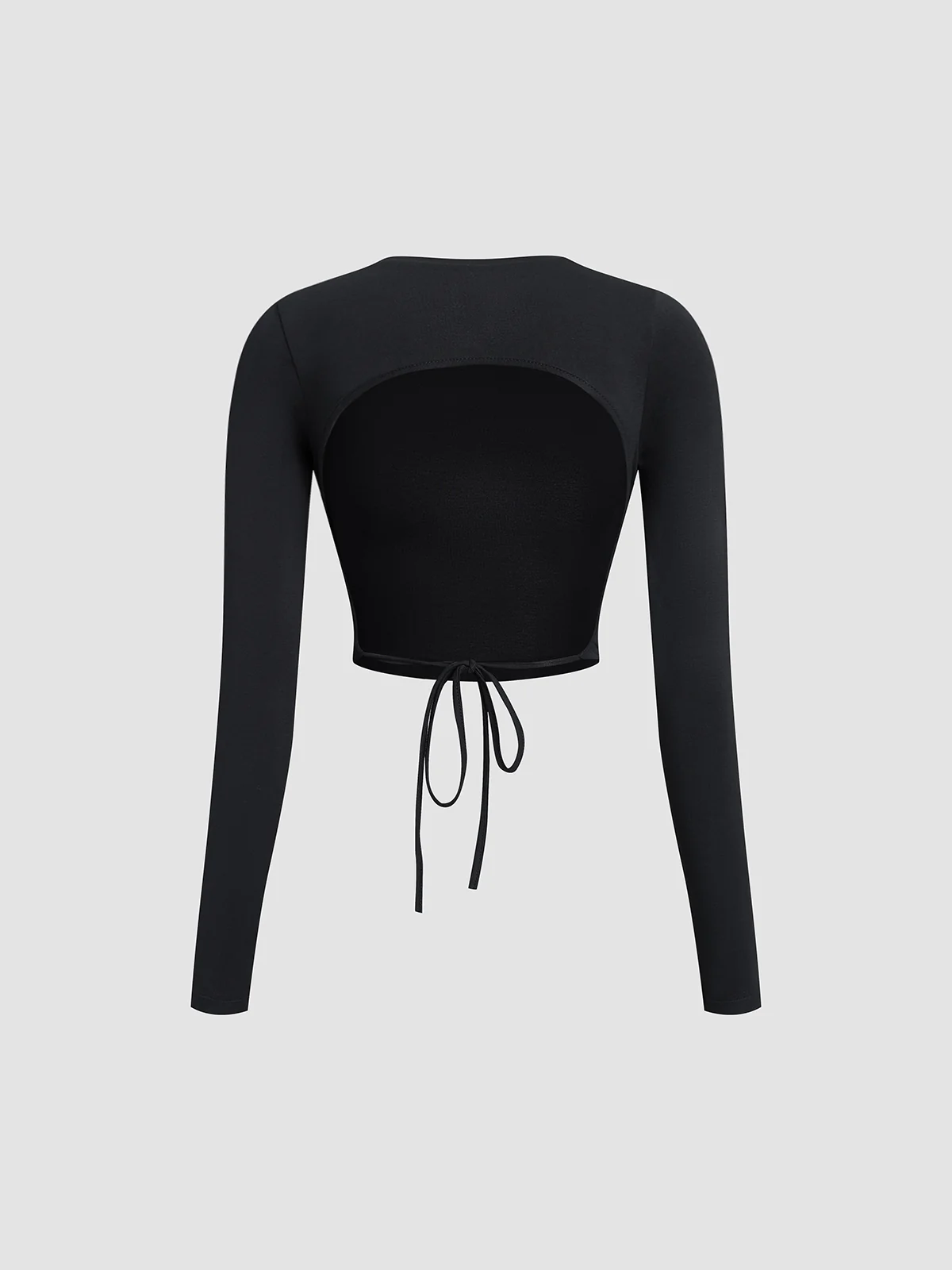 Open Back Long Sleeve Crop Shirt - Image 4