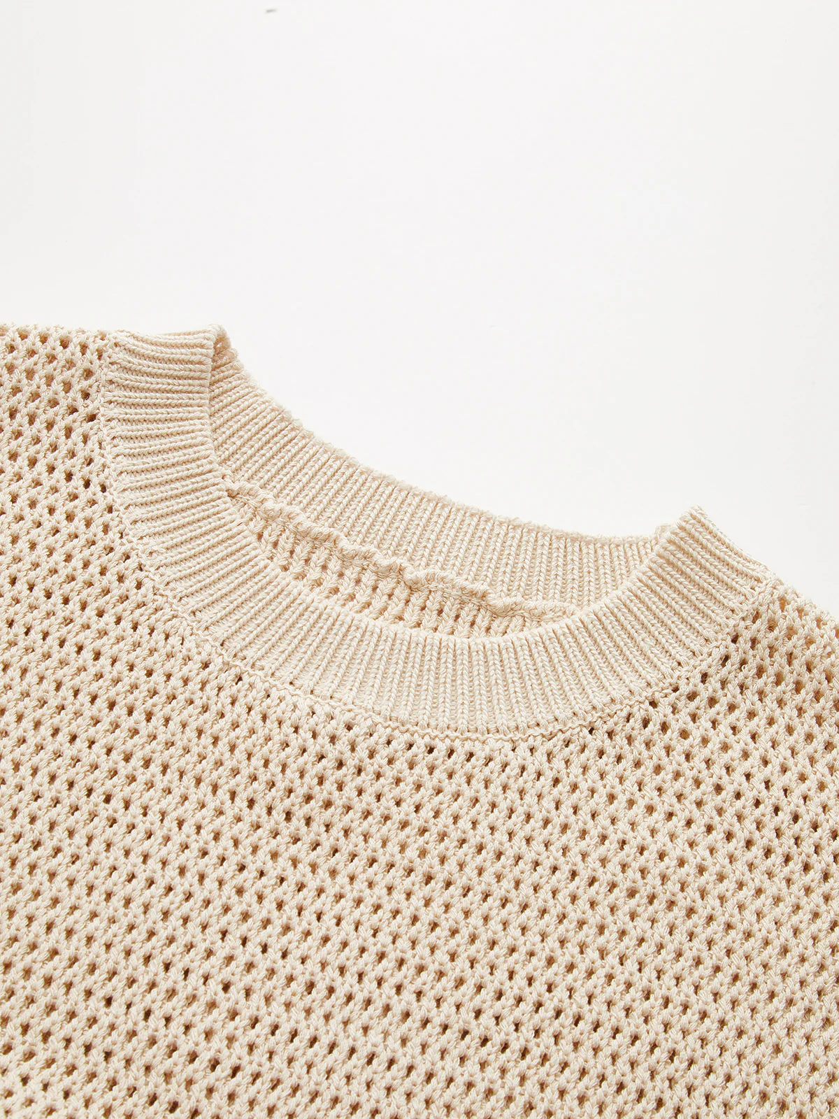 Open-Knit Cap Sleeve Sweater Top - Image 4