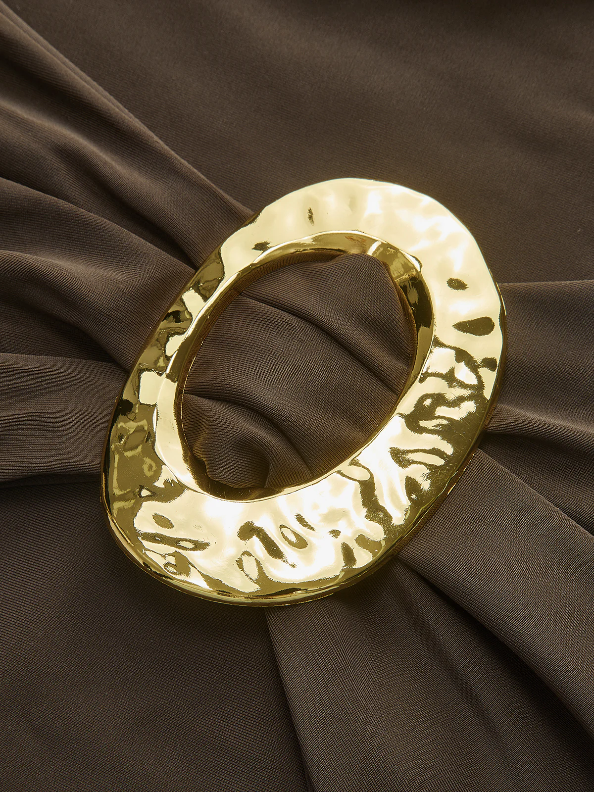 Oval Ring Detail Bandeau Bikini Set With Draped Skirt - Image 6