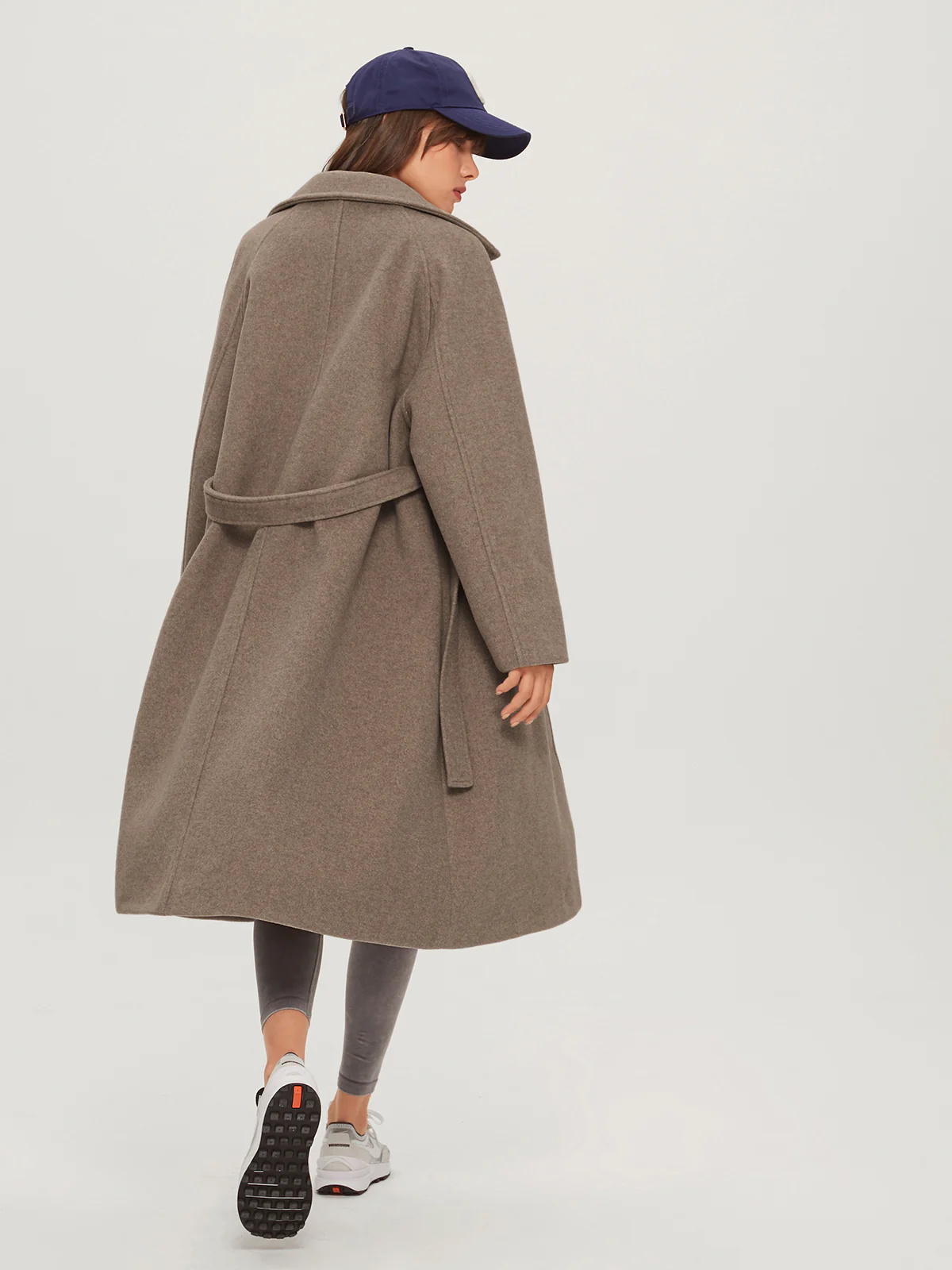 Oversized Brushed Belted Long Overcoat - Image 5