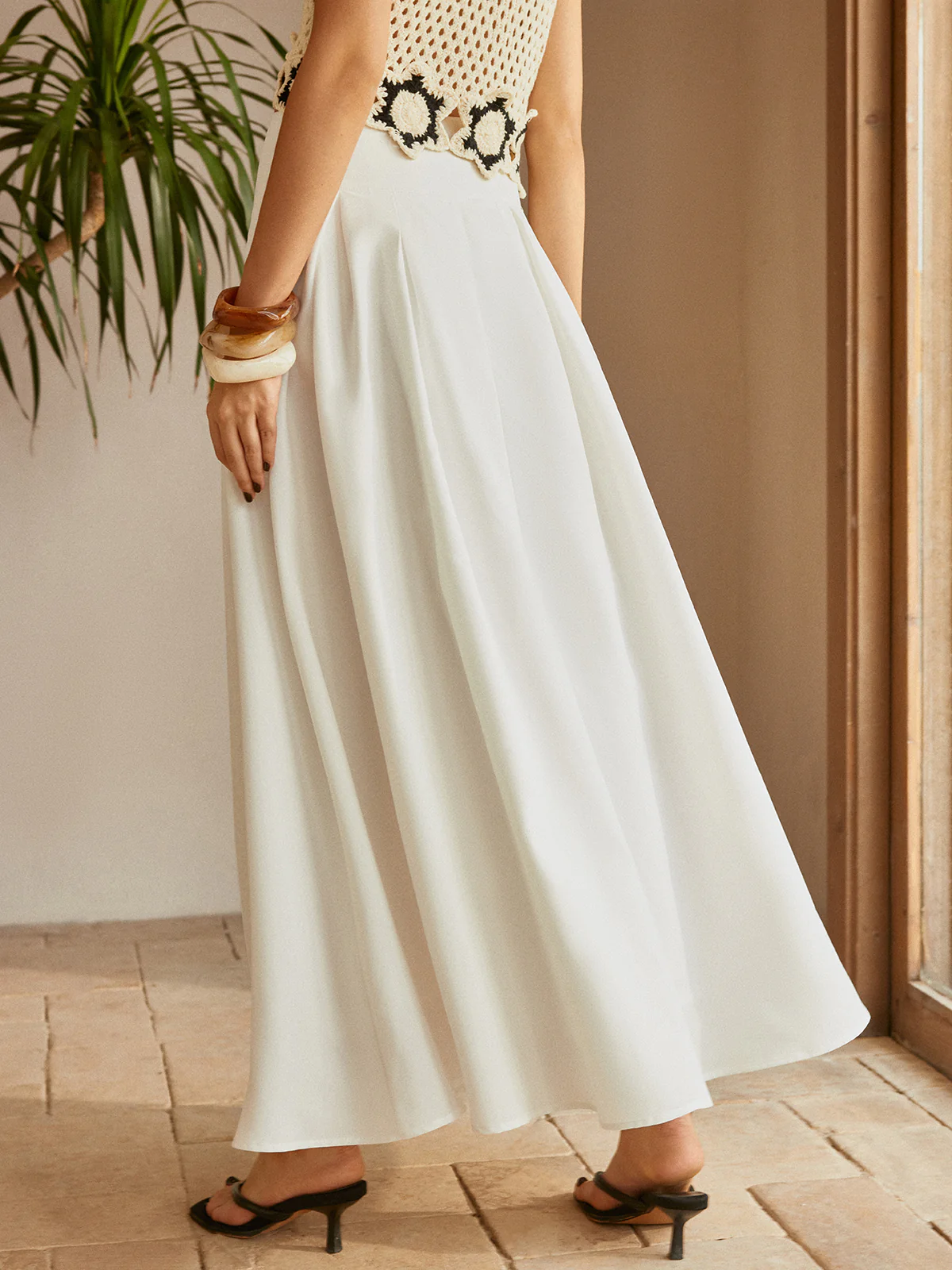 Oversized Button Ruched Pockets Skirt - Image 6
