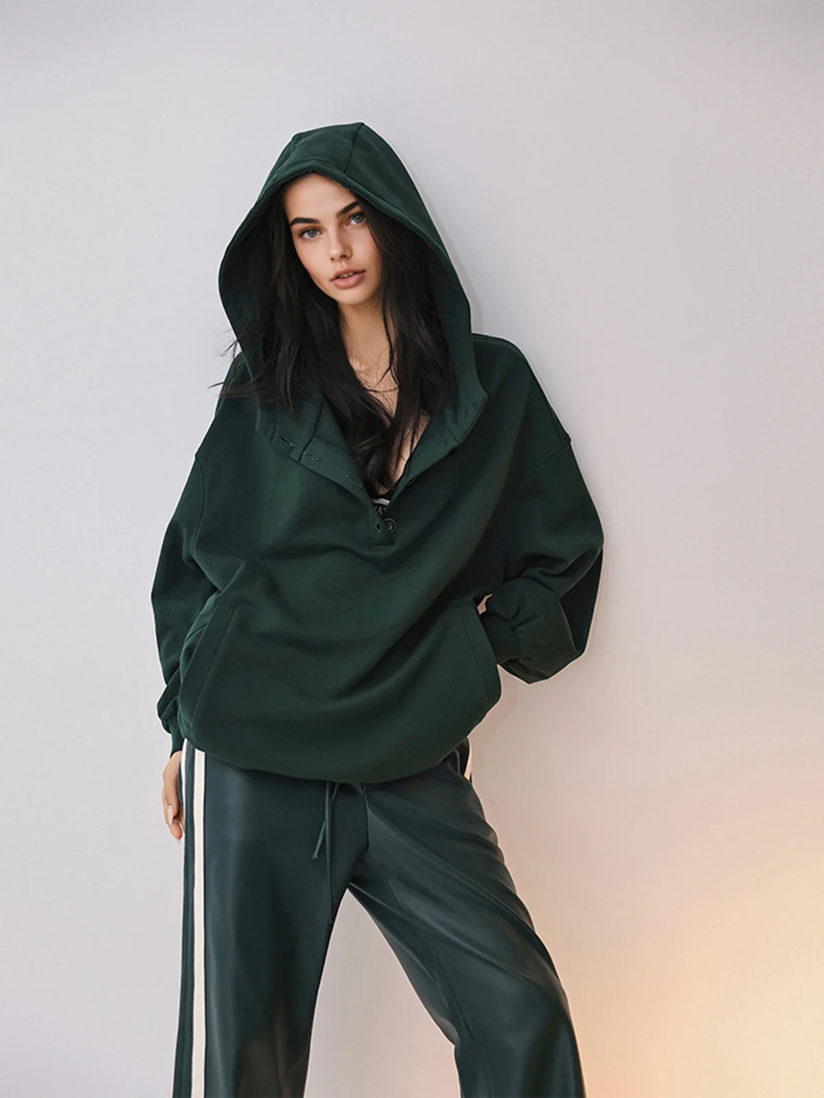 Oversized Buttoned Hoodie - Image 4