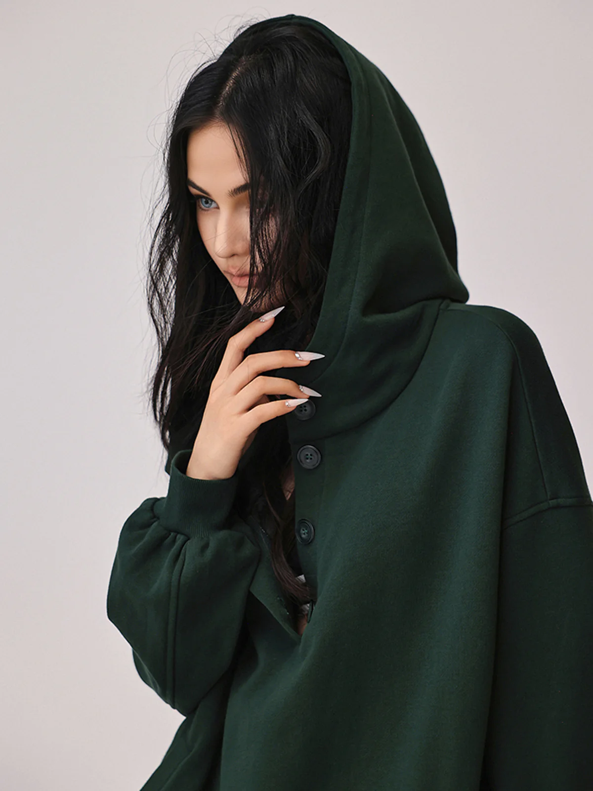 Oversized Buttoned Hoodie - Image 5