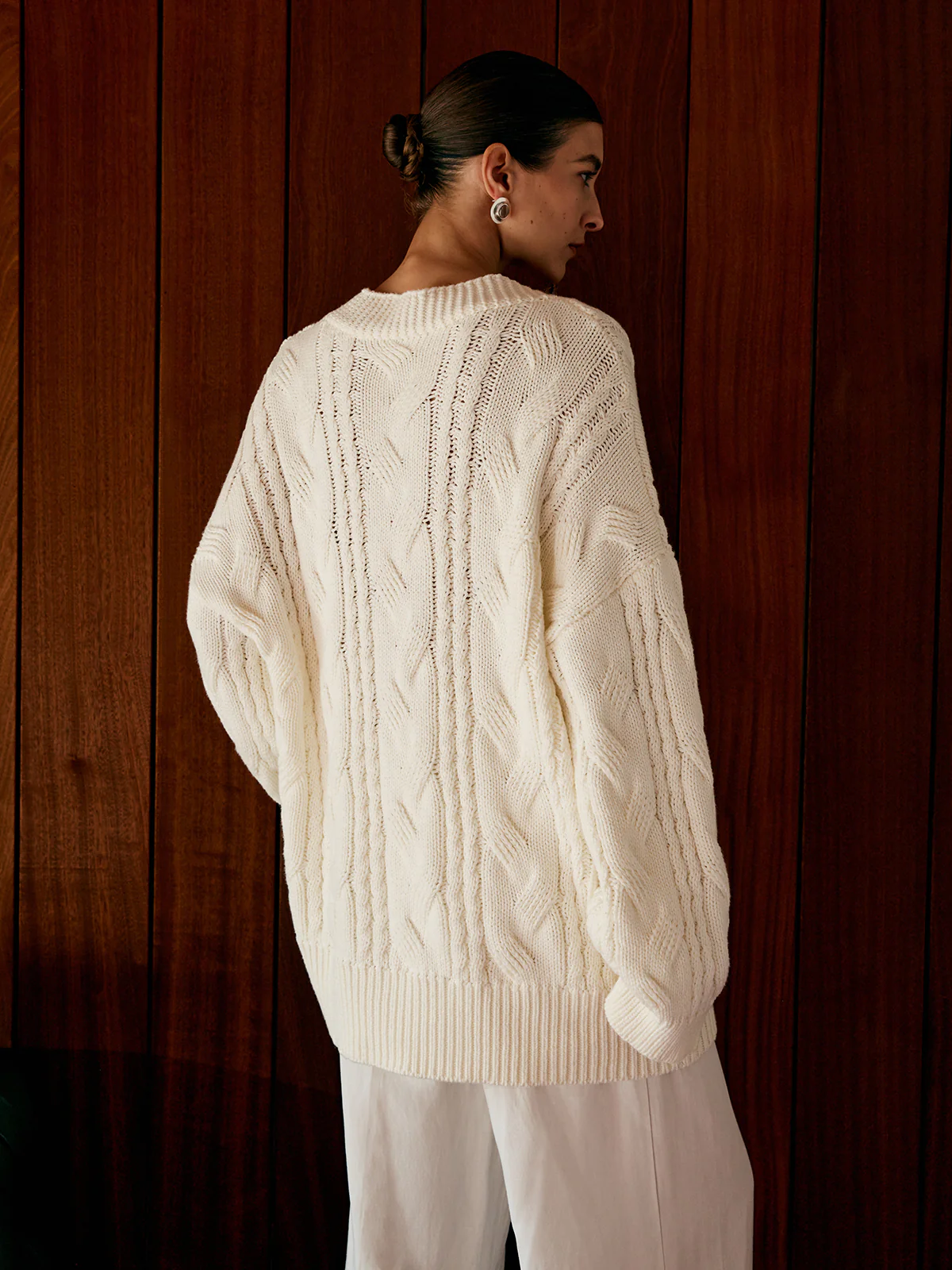 Oversized Cable Knit Outwear - Image 7
