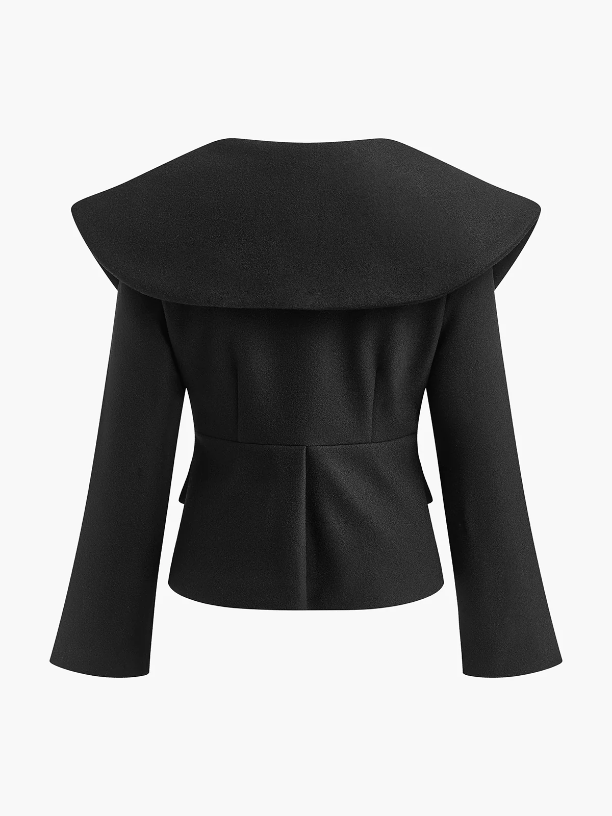 Oversized-Collar Slim Zipper Jacket - Image 2