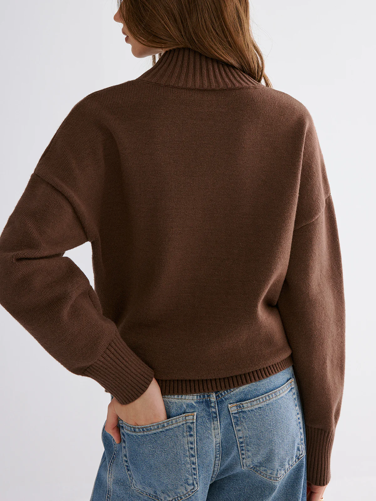 Oversized Drop Shoulder Crew Neck Sweater - Image 6