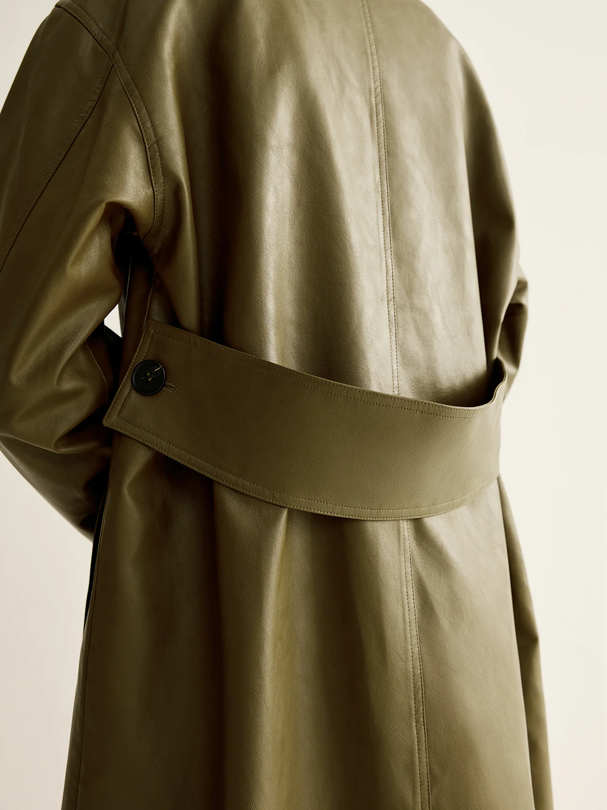 Oversized Faux Leather Long Jacket - Image 6