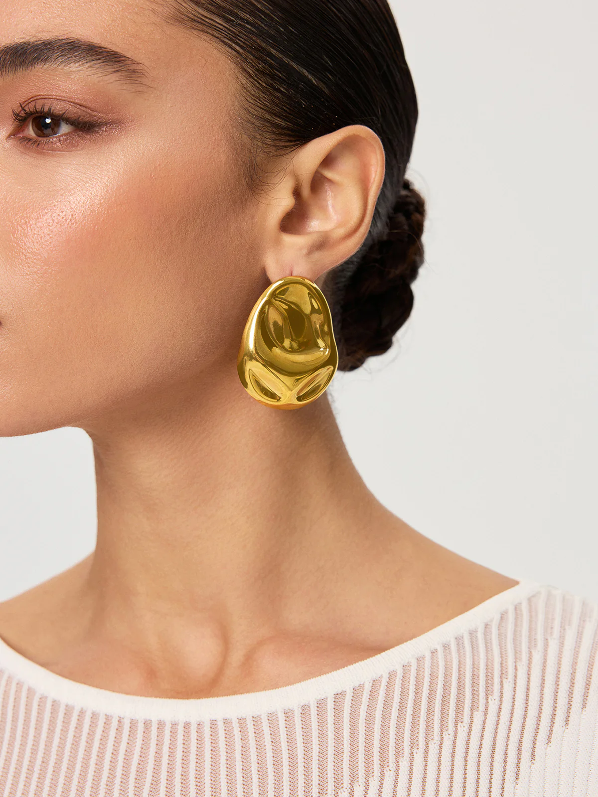 Oversized Irregular Shaped Drop Earrings - Image 2