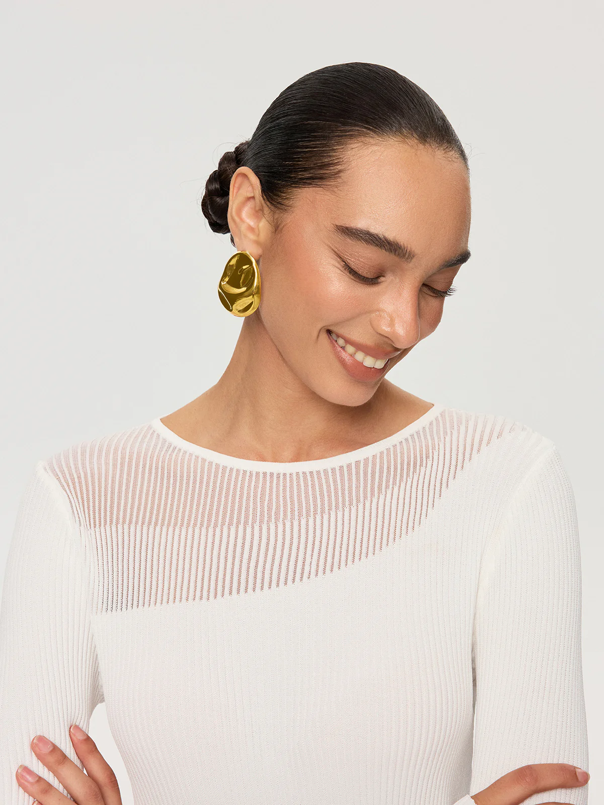Oversized Irregular Shaped Drop Earrings - Image 5