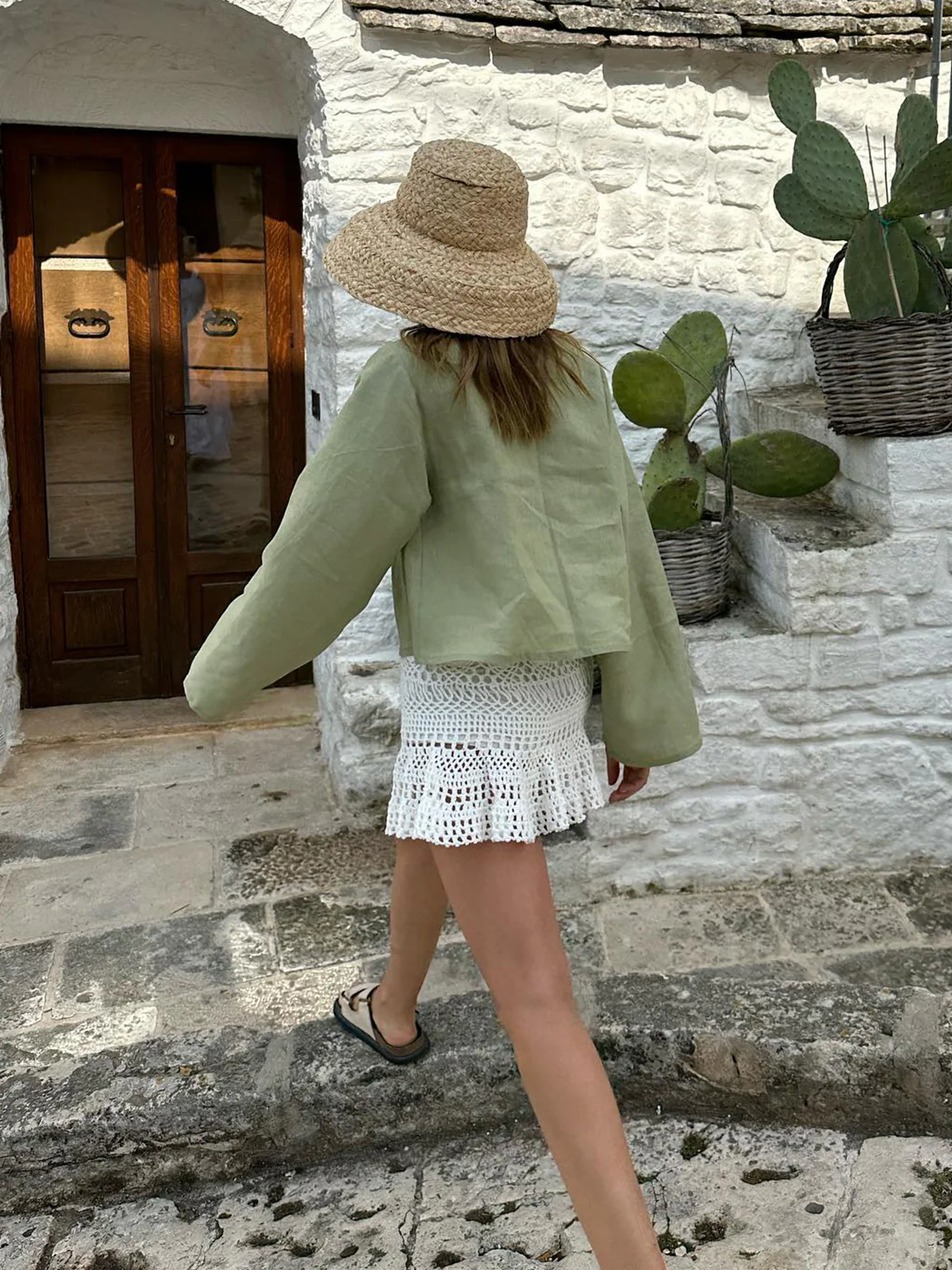 Oversized Long Tie-Front Sleeve Blouse - Image 5