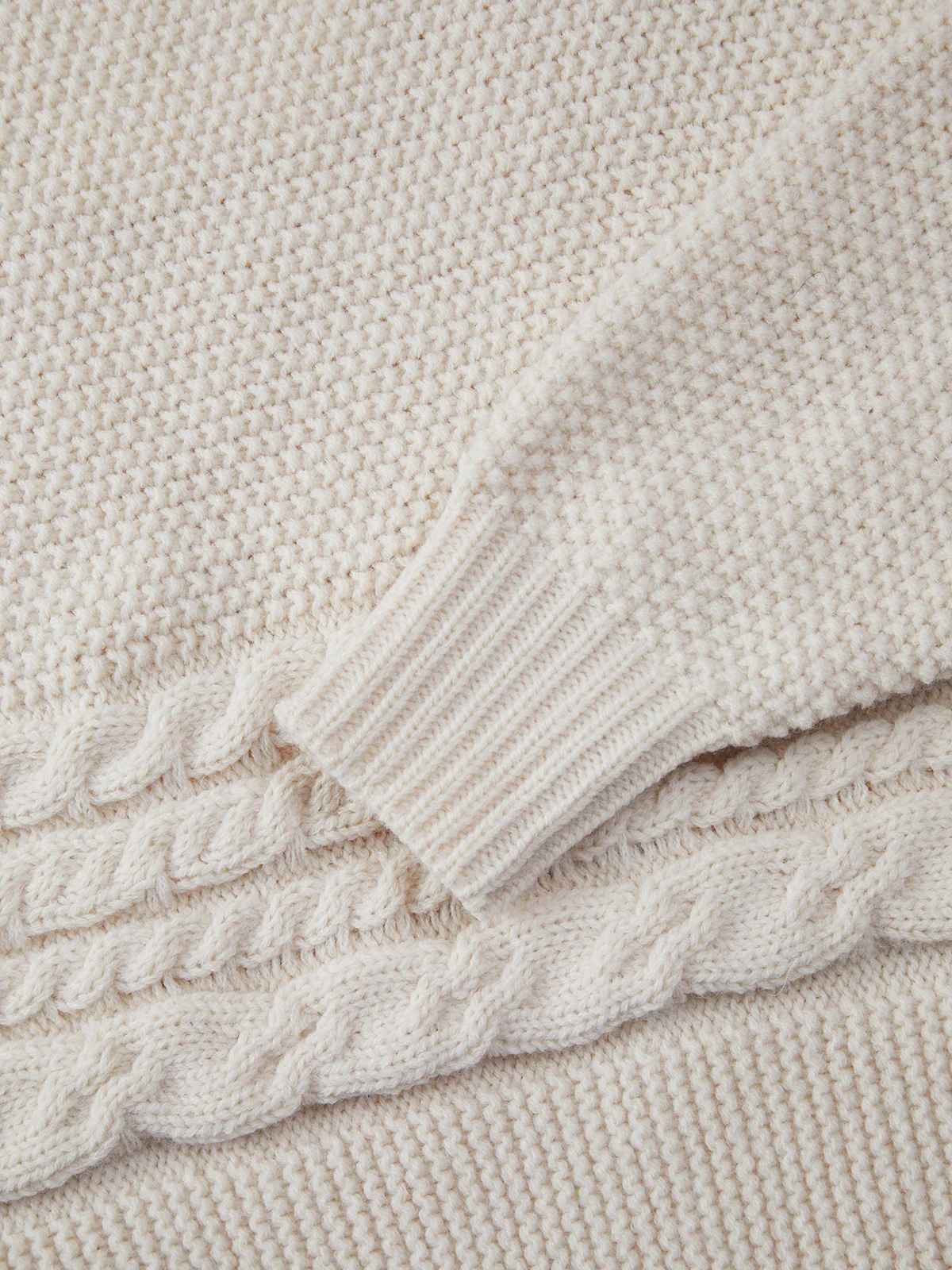 Oversized Mockneck Cable Knit Jumper - Image 4