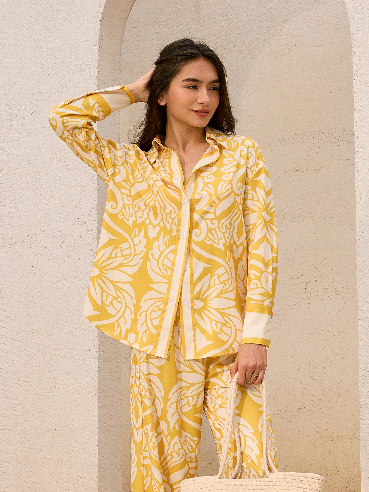 Oversized Patterned Shirt - Image 3