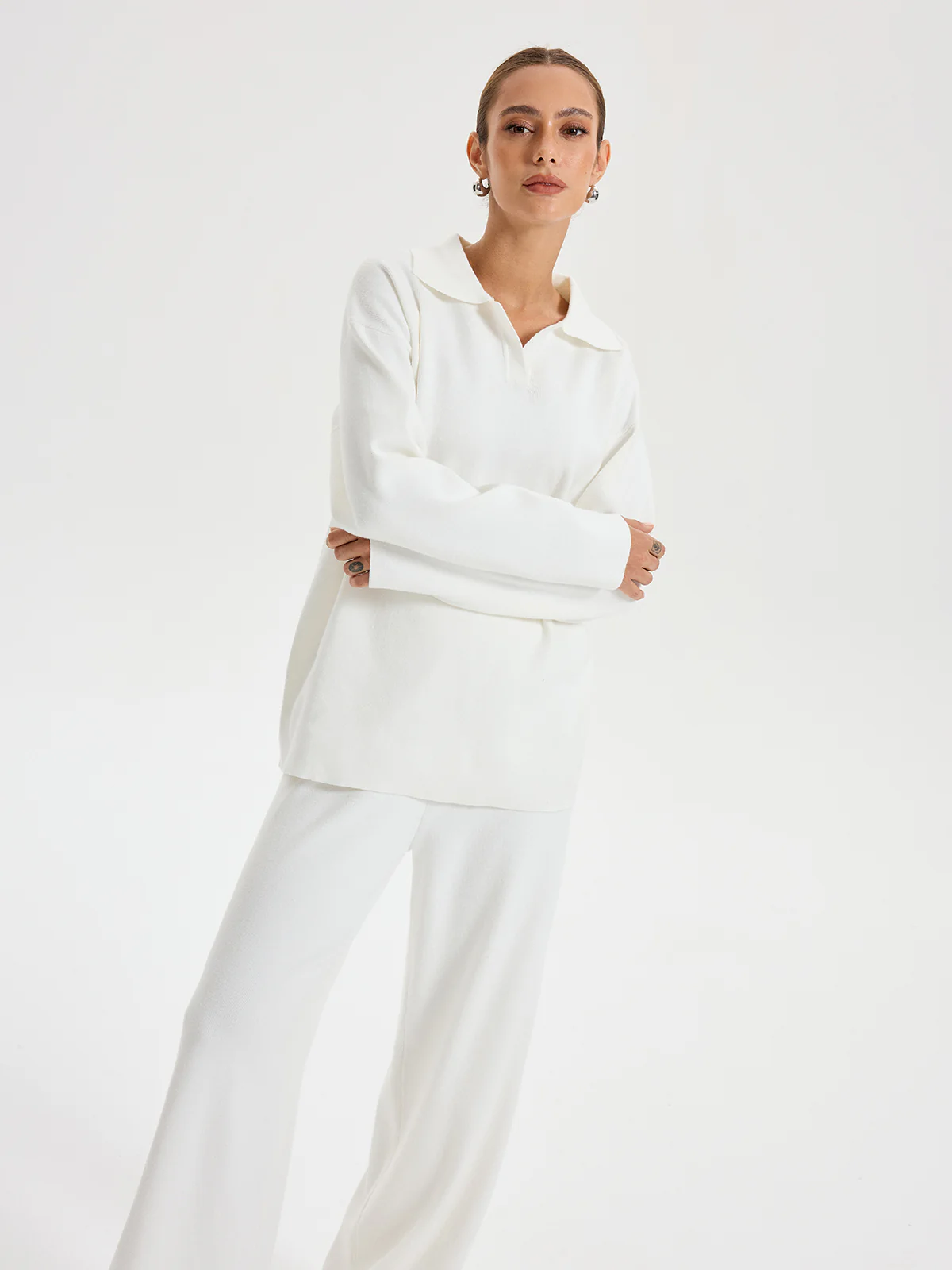 Oversized Polo Jumper & Pants Set - Image 3