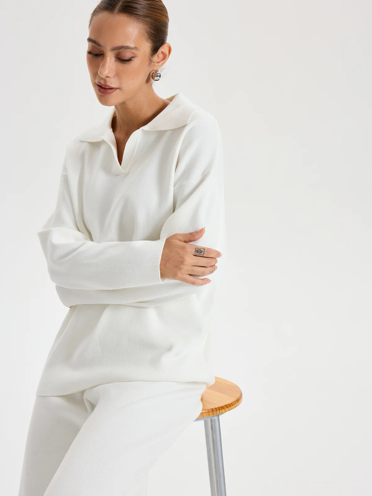 Oversized Polo Jumper & Pants Set - Image 5