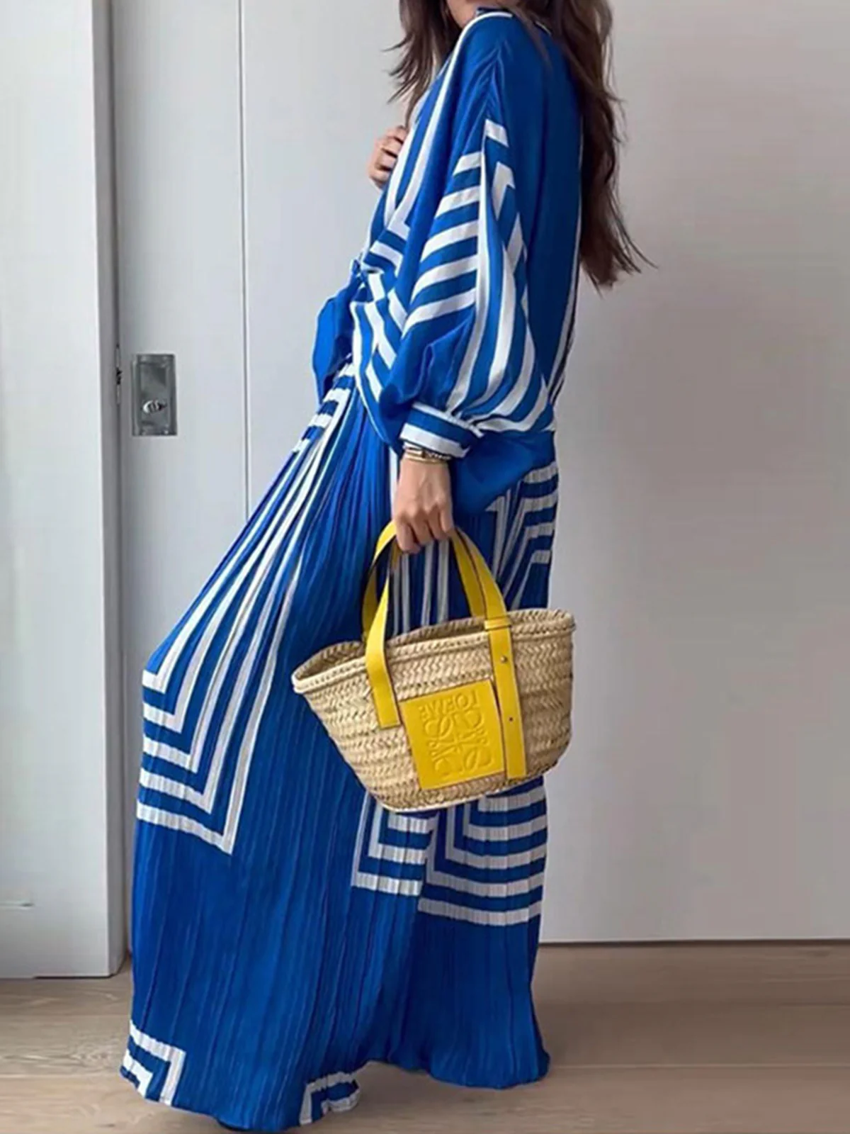 Oversized Print Vacation Pants Set - Image 2