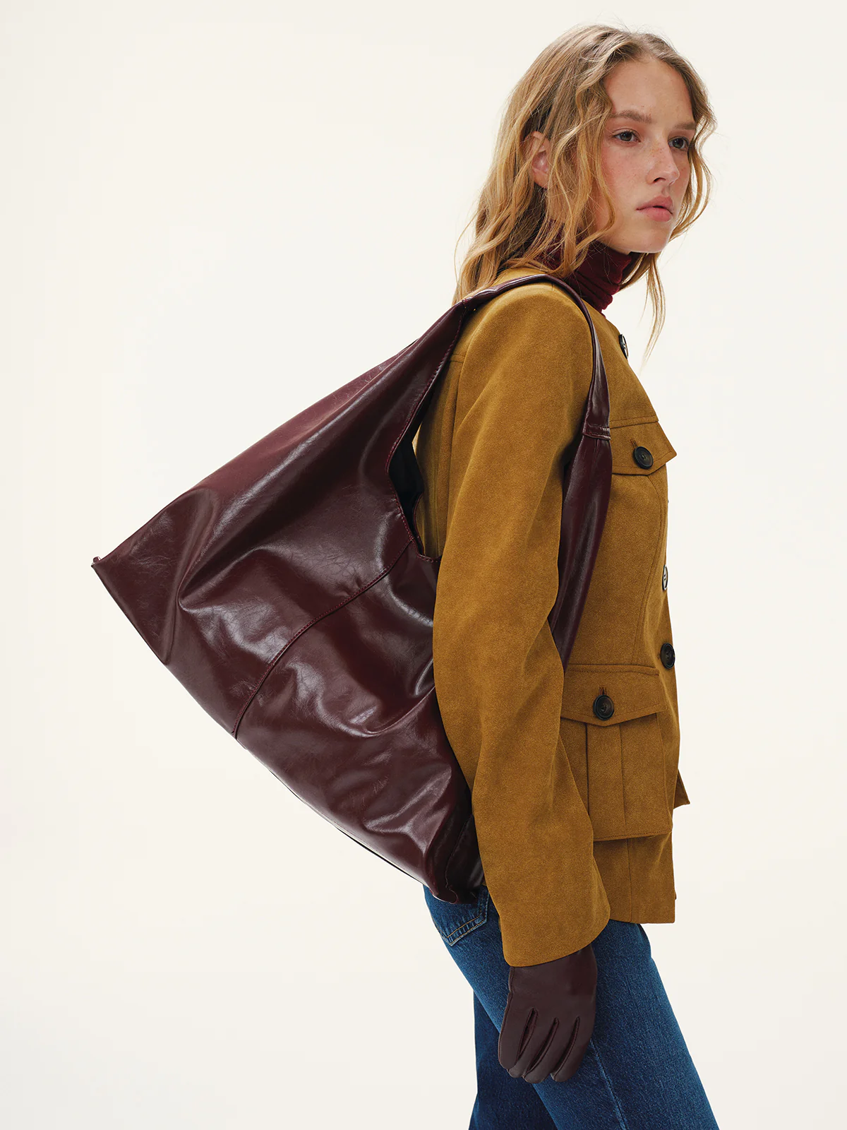 Oversized PU Leather Tote Bag - Image 3