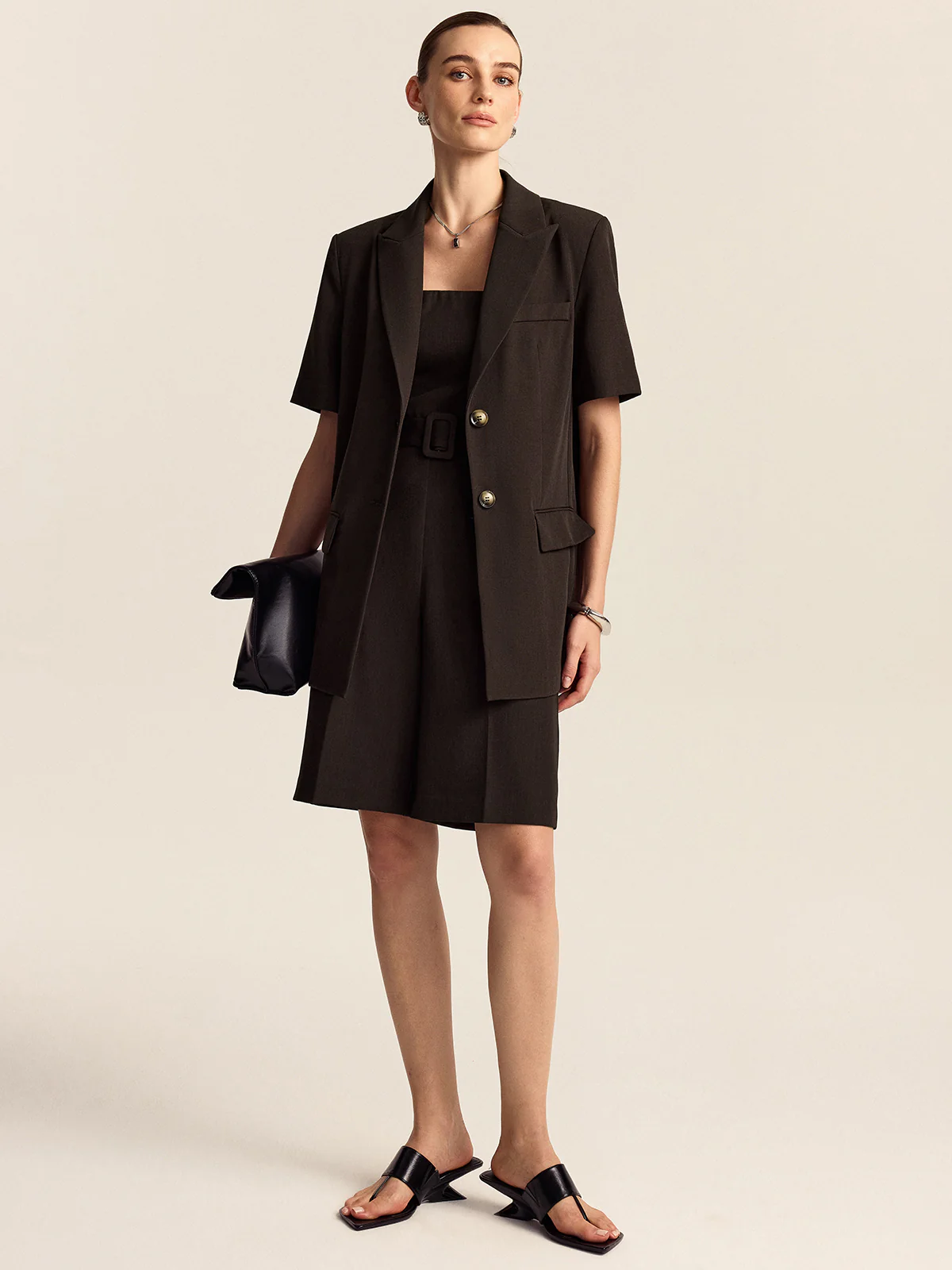 Oversized Short-Sleeved Blazer - Image 5